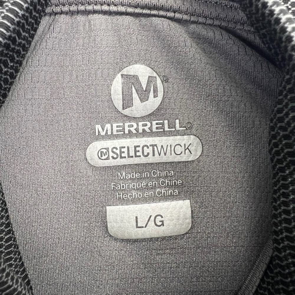 Merrell Mens SelectWick Quarter Zip Pullover‎ Charcoal Grey Yellow L MF20739 - Picture 5 of 8